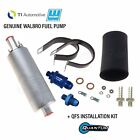 GENUINE WALBRO/TI Ext Inline Fuel Pump +6AN Fitting +Check Valve +QFS Kit GSL393