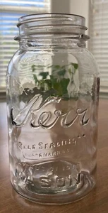 Vintage Kerr Self Sealing Wide Mouth Mason Quart Jar, Pat AUG. 21 1915 - Picture 1 of 2