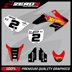 HONDA CRF 50 MOTOCROSS GRAPHICS MX GRAPHICS DECALS KIT HOT WHEELS RED - Picture 1 of 6