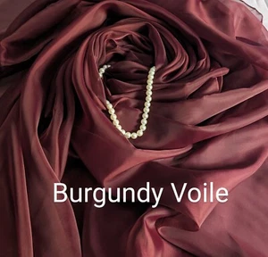 Borgoña 116" ancho puro Voile por yarda, decoración de cenador de boda, muestras gratis. - Imagen 1 de 8
