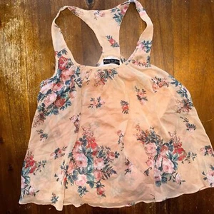 Love to Love LA Floral Racerback Tank Top Women's M Lined Peach Rose - Picture 1 of 5