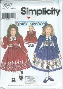 S 9847 sewing pattern Daisy Kingdom DRESS & JACKET, 18" Doll CLOTHES sew 3~6 NEW - Picture 1 of 1