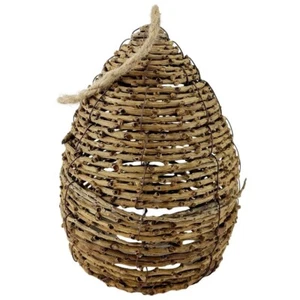 Bee Hive Skep New Primitive Farmhouse Honey Natural Twig Wicker Decoration 8" - Picture 1 of 9