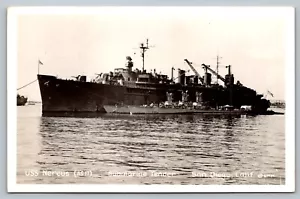 Cartolina U.S.S. Nereus AS17 tender sottomarino San Diego CA marina militare RPPC - Foto 1 di 2