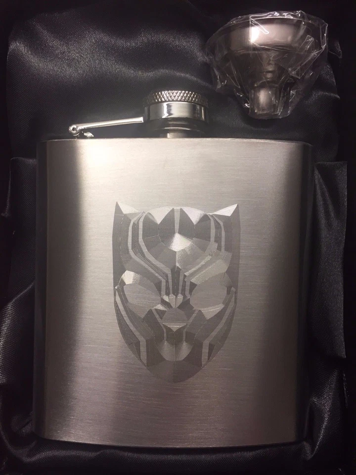 BLACK PANTHER HIP FLASK 6oz stainless steel hipflask the Avengers NEW wakanda - image 1 of 1