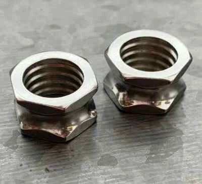 PAIR Hexagon Bolt Tunnels Screw 316L Surgical Steel Double Flare Plugs Gauges - Image 1 of 4