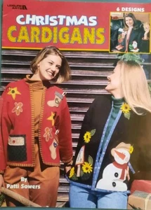 Leisure Arts Craft Leaflets #1722 Soft Cover Pattern Book Christmas Cardigans - Picture 1 of 2