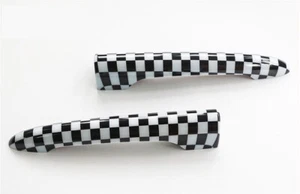 Checkered Rear Tail Door Handle Cover Trim For MINI Cooper Clubman F54 16-24 - Bild 1 von 7