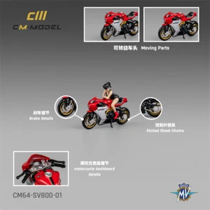 Modelo de coche CM MODEL 1:64 MV Agusta SV800 blanco showgirl rojo fundido a presión - Imagen 1 de 5