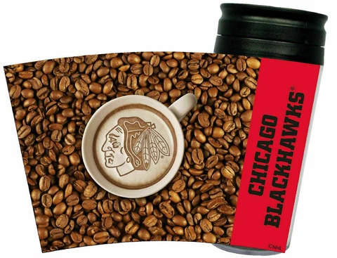 NEW! CHICAGO BLACKHAWKS LATTEAM COFFEE ART 16oz TRAVEL TUMBLER LICENSED Cover