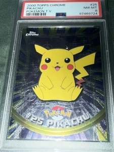 Pokemon T.V. Topps 2000 cromado #25 PIKACHU PSA 8 - Imagen 1 de 4