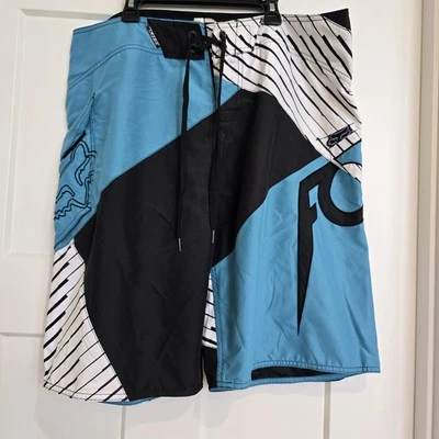 Pantalones cortos de natación Fox Racing para hombre 36 Foxhead azul negro blanco surf  Foto 1 de 4