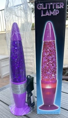 Lava Lamp Motion Pink / Purple  Glitter 13.5” X 2.25” New With Light Bulb - Image 1 of 4