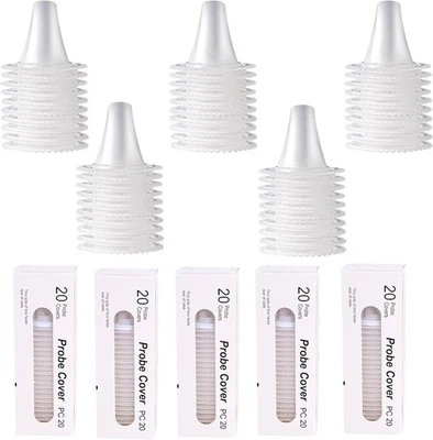 BRANDED EUZUXU 100 Stück Braun Fieberthermometer Schutzkappen, Einwegabdeckungen, Ohrthe