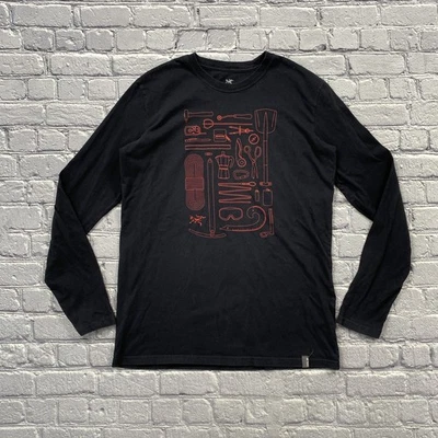 Arc'teryx Black Red/Multi Tool Theme Long Sleeve Crew Neck 100% Cotton T-Shirt M - Image 1 of 4