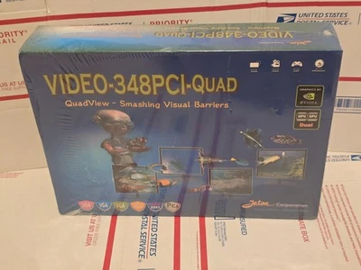 Jaton VIDEO-348PCI-Quad GeForce 6200 PCI 1GB 4×VGA QuadView GPU NEW Sealed - Image 1 of 4