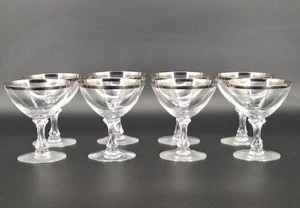 Fostoria 4,5" Champagner Sherbet Glas Ehering Platin Band 10er Set - Bild 1 von 17