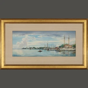 WILLIAM ALISTER MACDONALD "PAPEETE WATERFRONT" - Picture 1 of 3