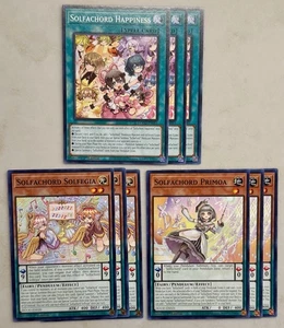 Yugioh! 3x Solfachord Solfegia + Primoa + Happiness DOODCommon 1st Ed NM - Picture 1 of 1