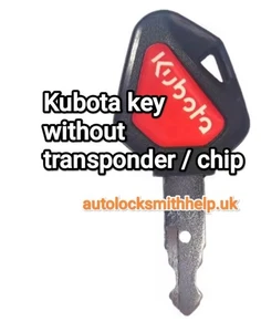 Key for Kubota diggers. Without transponder chip.  459A  Red - Picture 1 of 1