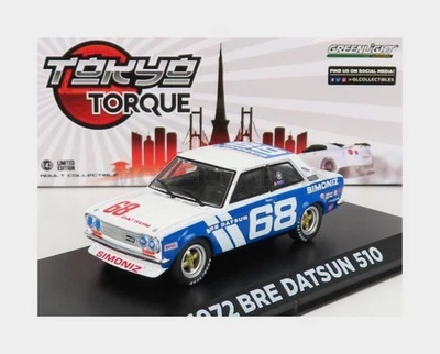 GREENLIGHT 86346 DATSUN - 510 BRE N 68 RACING 1972 P.GREGG - WHITE BLUE - 1/43 - Immagine 1 di 2