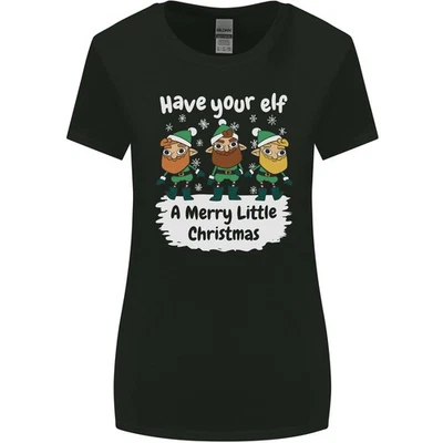 Faites À Votre Elfe Un Joyeux Petit Noël T-Shirt Femme À Coupe Large - Photo 1/4