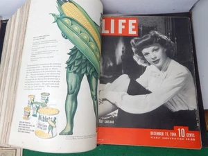 Vintage 1944 LIFE Magazine Hard Bound Sept. 11 to Dec. 24 Judy Garland! - Picture 1 of 16