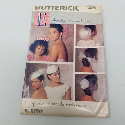 Butterick Sewing Pattern 3573 Enchanting Hats & Wedding Bows One Size Chapeaux - Image 1 of 3