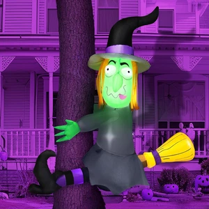 4FT Halloween Inflatable Witch with Build-In LED Lights - Outdoor Blow up Decor - Picture 1 of 9