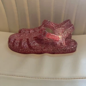 Mädchen OshKosh B'gosh rosa Glitzer Gummi Sandalen-Kleinkind Größe 12 - Bild 1 von 6