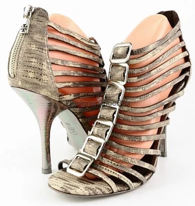 Décolleté TORY BURCH CUBA pelle esotica stampa lucertola petalo oro punta aperta $350 9 - Foto 1 di 4