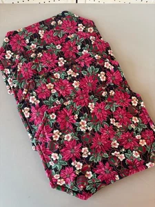 Juego/4 manteles de tela hechos a mano Pointsettia Holly Berry vacaciones Navidad - Imagen 1 de 3