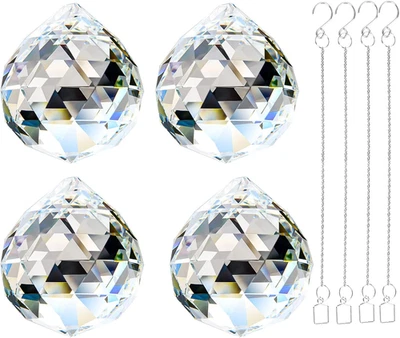 4 Stücke 40Mm Kristallkugel Prisma Anhänger Glas Kronleuchter Hängende Anhänger  - Bild 1 von 4