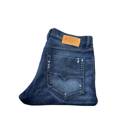 Pantalones de mezclilla Diesel Tepphar X ajustados zanahoria desgastados para hombre con botones talla 33x30  Foto 1 de 4