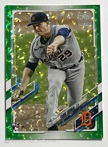 Tarik Skubal 2021 Topps Green Foil RC/499 #92 Detroit Tigers novato - Imagen 1 de 2