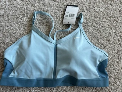 Sujetador deportivo Nike Indy para mujer soporte ligero cuello en V talla XXLarge azul CZ4456-442 Foto 1 de 4