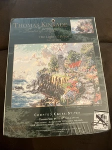 Thomas Kinkade La Luz de la Paz Kit Punto de Cruz Nuevo de Lote Antiguo - Imagen 1 de 7
