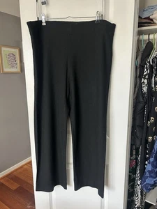 Eileen Fisher 100 % Wolle schwarz Strick Pull-On Hose Größe Large Petite - Bild 1 von 7