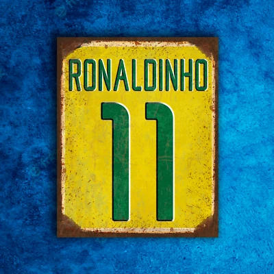 Metal sign Brazil 2002 vintage Brazil home shirt 2002 Brazil shirt 2002 Brazil - Image 1 of 4