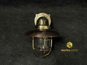 Nautical Marine Ship New Modern Solid Mount Swan Brass Bulkhead Light - Picture 1 of 3