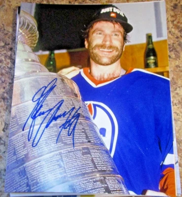FOTO MATE 8X10 FIRMADA POR GLENN ANDERSON EDMONTON OILERS (C) Foto 1 de 2