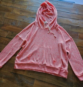 American Rag HOODIE (Small) LIGHTWEIGHT Coral/Pink PULLOVER Kangaroo POCKET - Picture 1 of 3