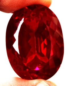 78.60 Cts. Natural Mozambique Red Ruby Oval Shape Certified Gemstone - Picture 1 of 4