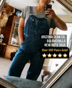 ARIZONA Denim Bib Overalls 32" Waist x 28" Length (PETITE M/L) MEASURE PLEASE! - Picture 1 of 3