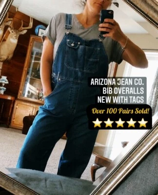 ARIZONA Denim Bib Overalls  32" Waist x 28" Length (PETITE M/L) MEASURE PLEASE! - Image 1 of 3