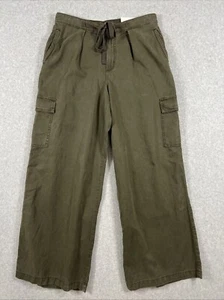 Women's Maurices High Rise Wide Leg Pants Sz Large Regular Olive Green NWT - Picture 1 of 8