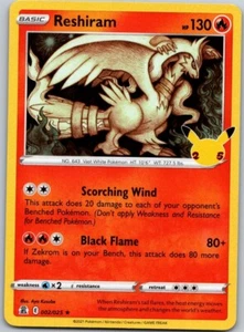 Pokemon Reshiram 002/025 Holo Rare Celebrazioni Spedizione Gratuita! - Foto 1 di 1