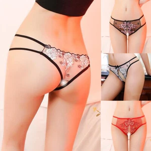 Women Sexy Panties Knickers Lingerie Underwear G-string Briefs Crotchles US - Picture 1 of 33