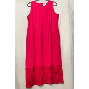 Countrywear Freizeit Leinenmischung rote Hülle Maxikleid Größe P/L - Bild 1 von 8