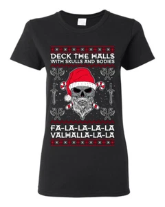 Camiseta gráfica Valhalla Deck The Halls con calaveras y cuerpos para mujer - Imagen 1 de 12